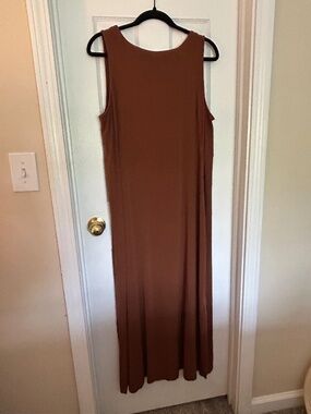 J.Jill Wearever Collection Knit Tank Midi Dress Warm Brown L